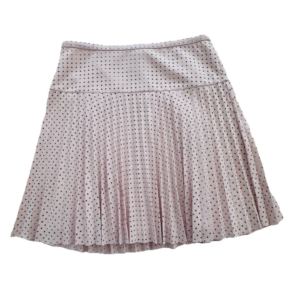 J.Crew Laser Cut Pleated Skirt Womens Sz 0 Neutral Preppy 28" x 18.5 inches
